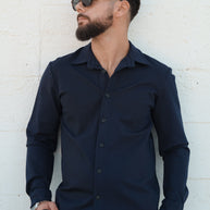 Homem | Camisa azul marinho - toque macio