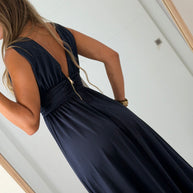 Vestido Fluido azul marinho
