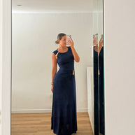 Vestido gota e racha - azul