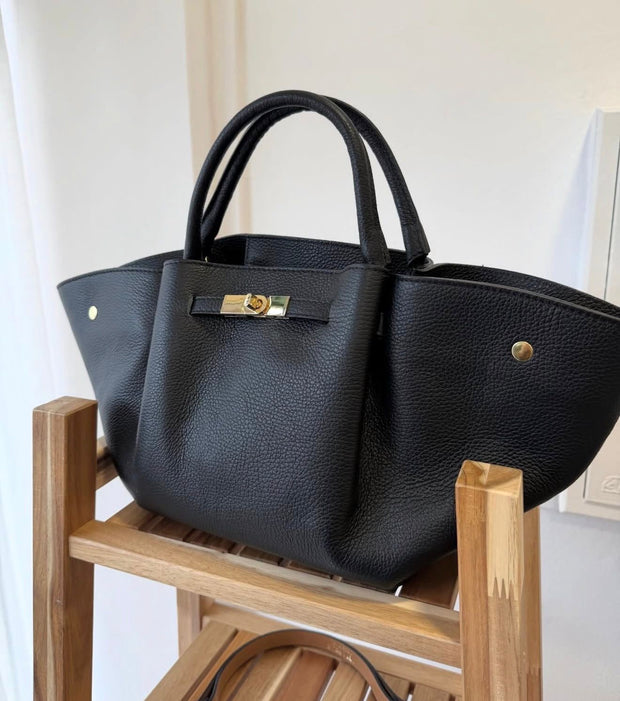 100% Leather Black Bag