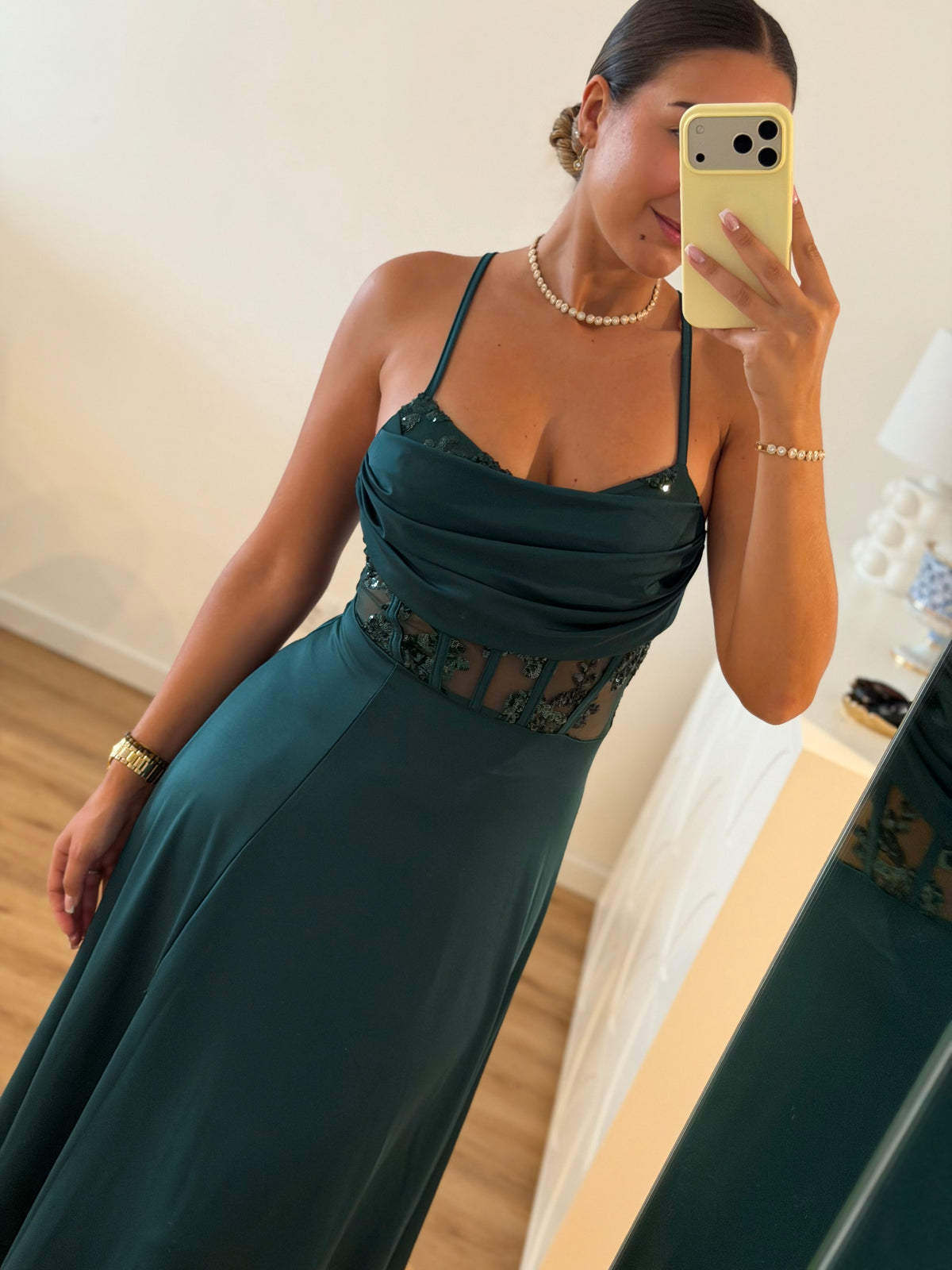 Vestido Elegance estilo corpete - verde