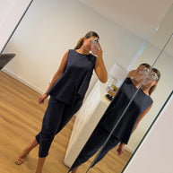 Conjunto Assimétrico azul marinho
