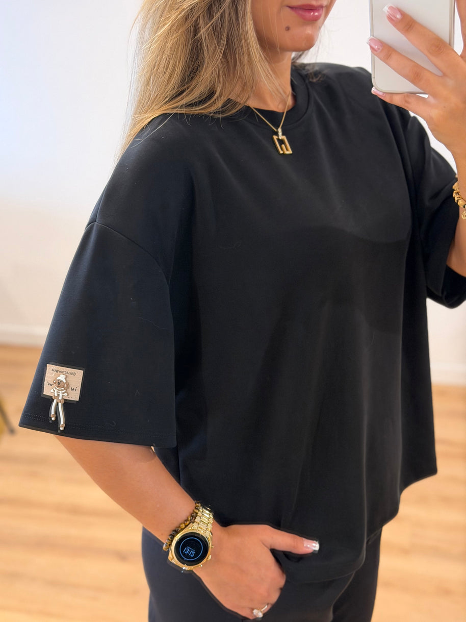 Camisola oversize toque macio | urso