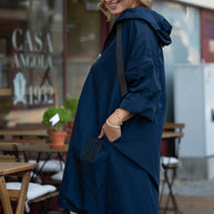 Parka Comprida azul marinho