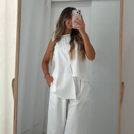 Conjunto branco com calção