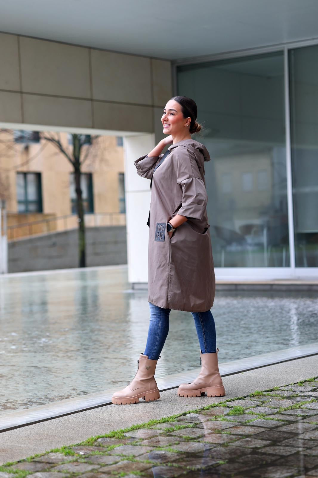 Parka Comprida Taupe
