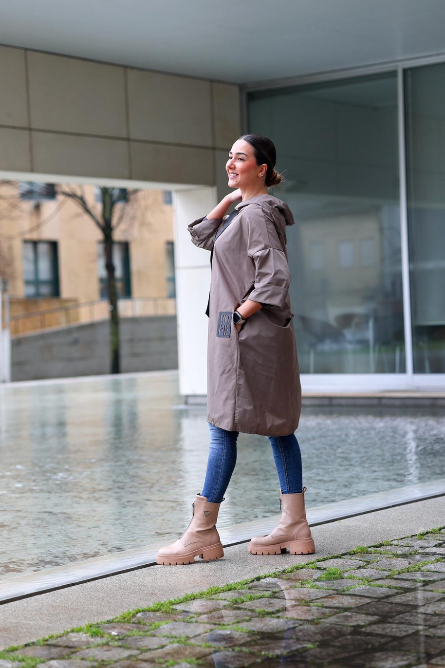 Parka Comprida Taupe