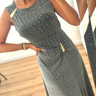 Vestido gota e racha - prata