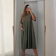 Vestido verde com bolsos