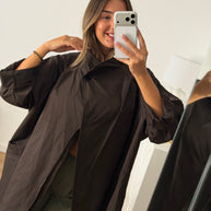 Casaco | gabardine Bloom castanha
