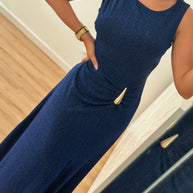 Vestido gota e racha - azul