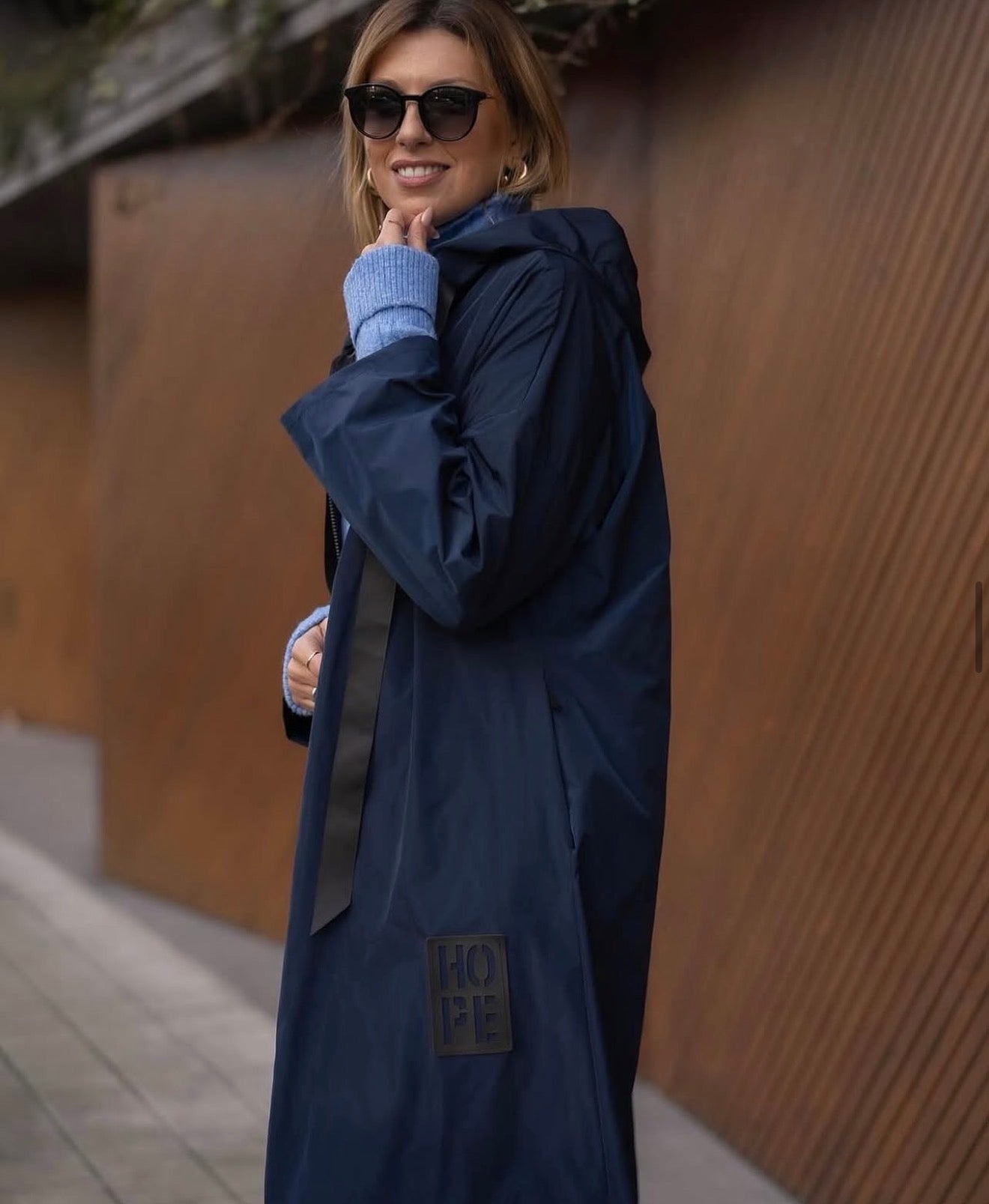 Parka Comprida Azul Marinho