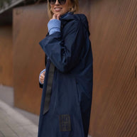 Parka Comprida Azul Marinho