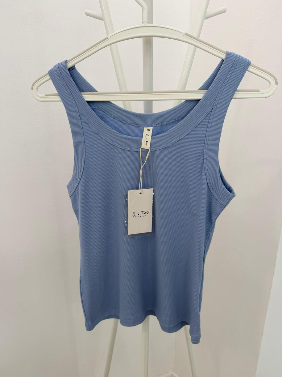 Blusa | Top Com Elastano Azul