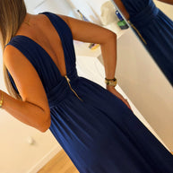 Vestido Fluido azul escuro