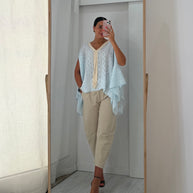 Blusa fluida azul bebé