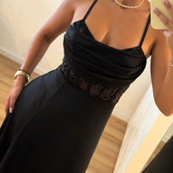 Vestido Elegance estilo corpete - preto