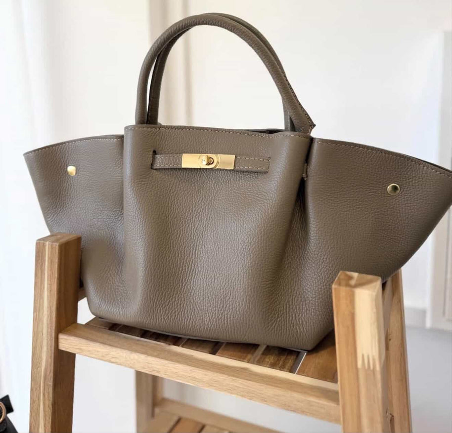 Mala 100% Pele Taupe