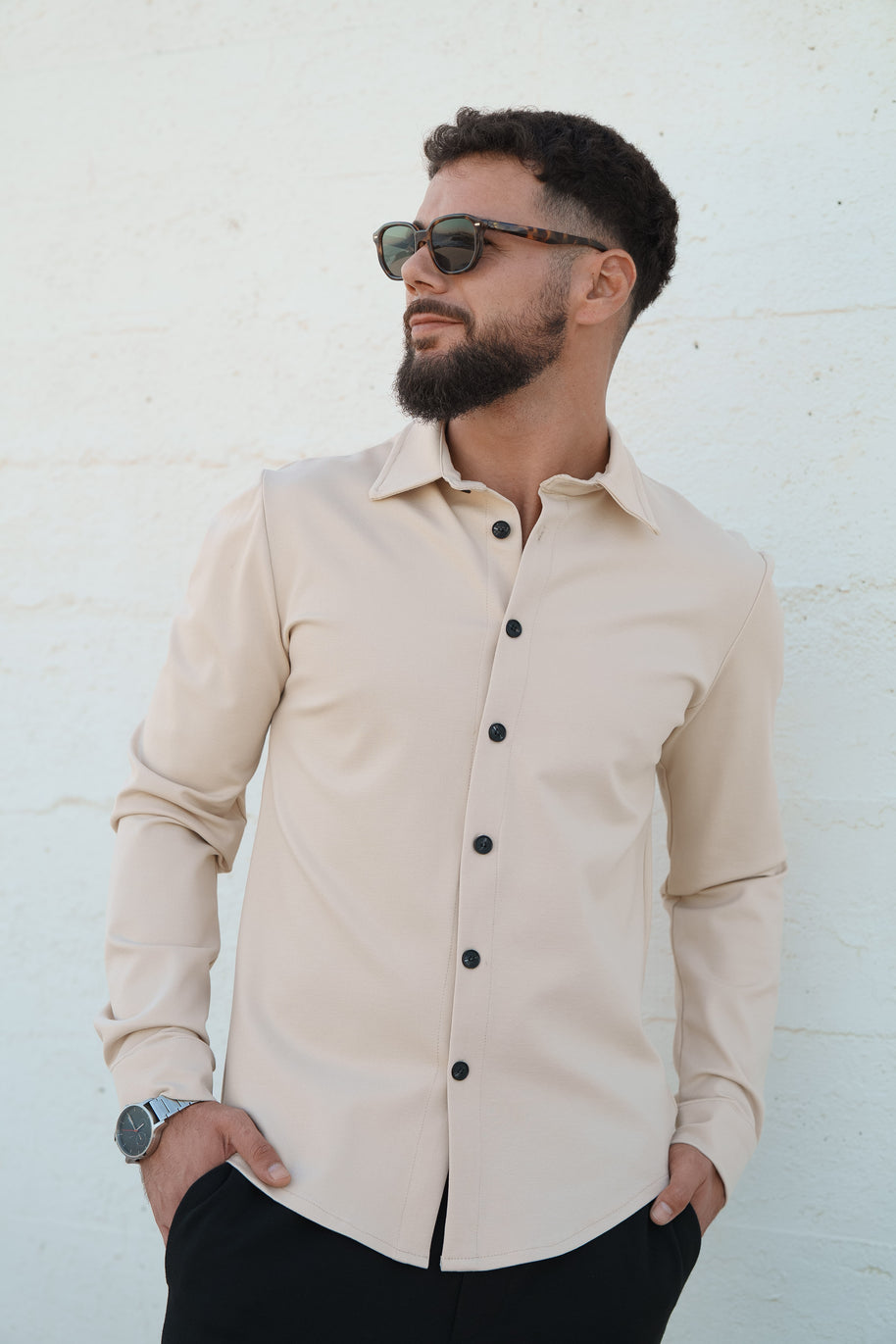 Homem | Camisa bege - toque macio