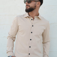 Homem | Camisa bege - toque macio