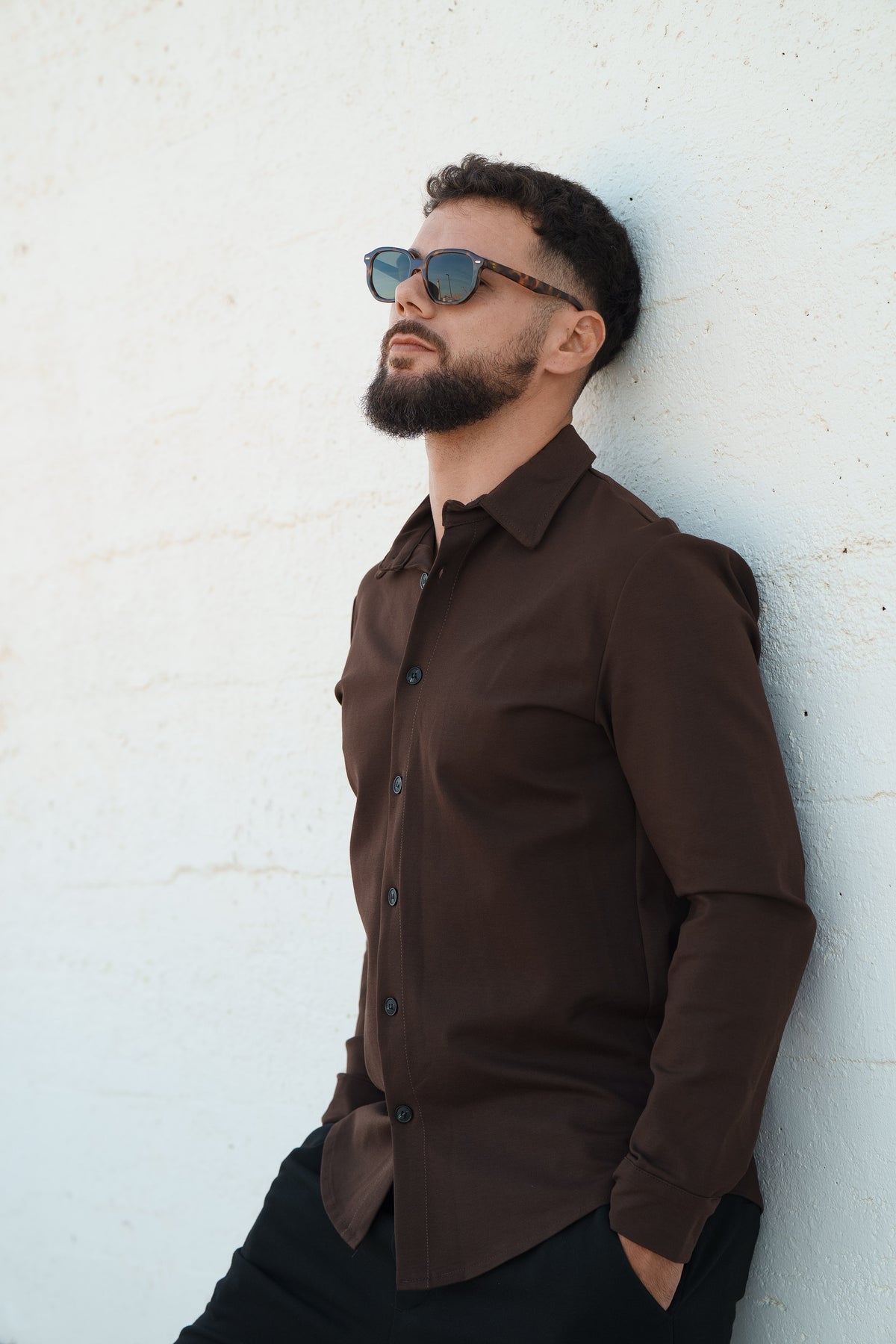Homem | Camisa castanha - toque macio