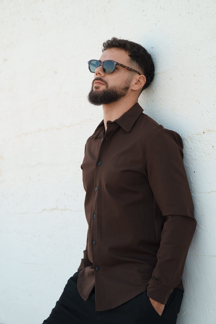 Homem | Camisa castanha - toque macio