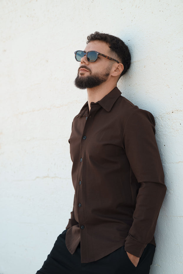 Homem | Camisa castanha - toque macio