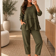 Conjunto pétala com calça BEST SELLER - verde kaki