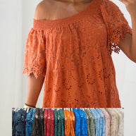 Vestido bordado com forro - cores