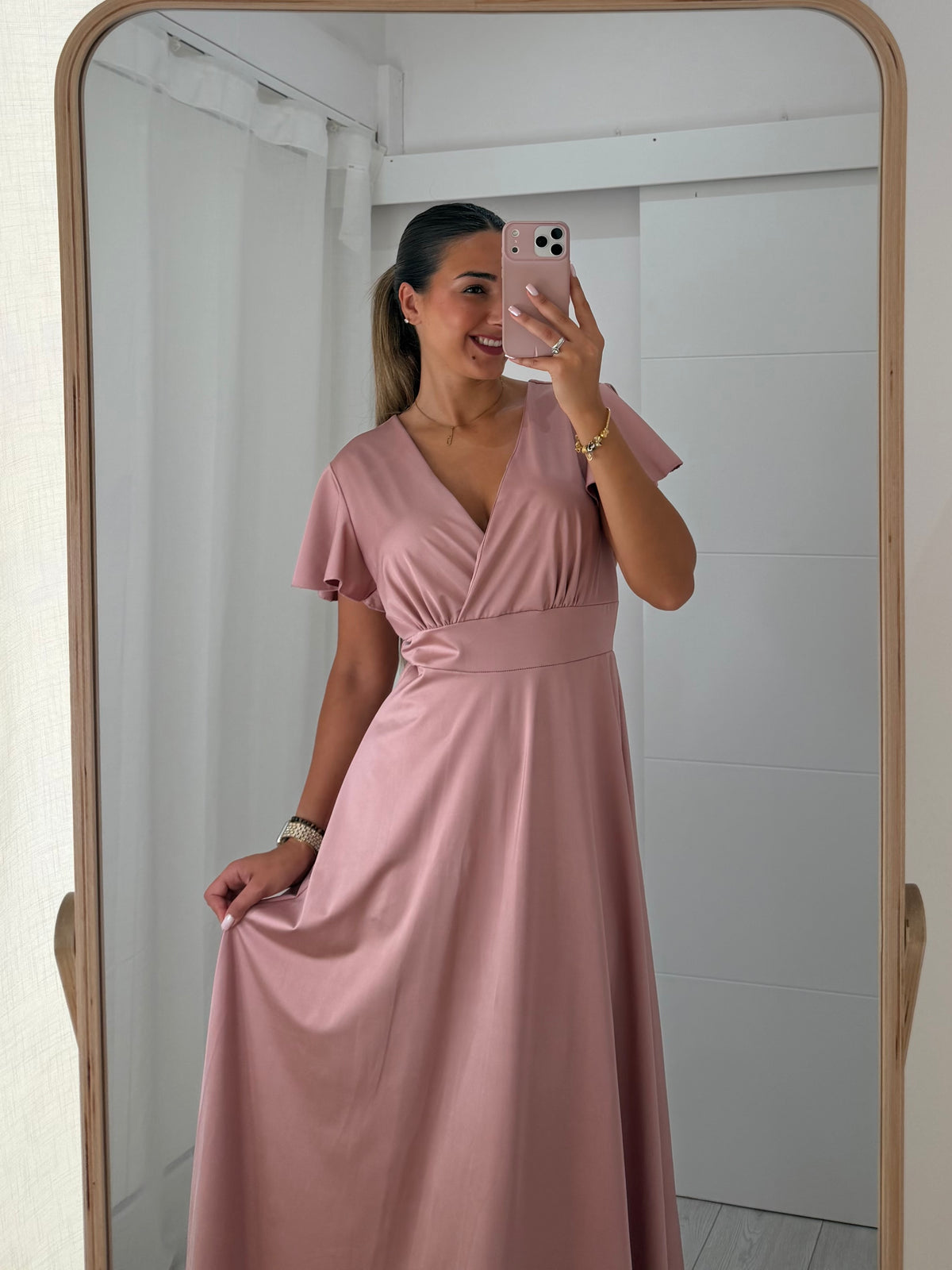 Vestido cerimónia rosa velho