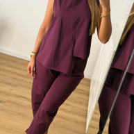 Conjunto Assimétrico Cor de Vinho