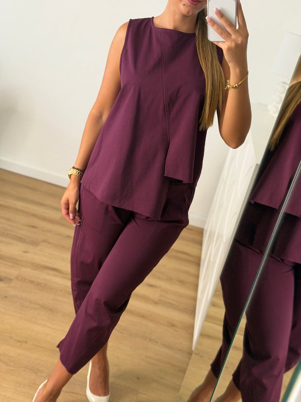Conjunto Assimétrico Cor de Vinho