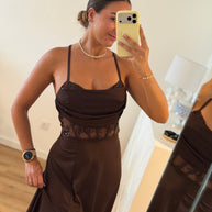 Vestido Elegance estilo corpete - castanho