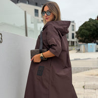 Parka comprida castanho