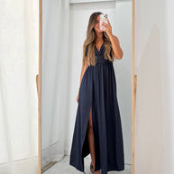 Vestido Fluido azul marinho