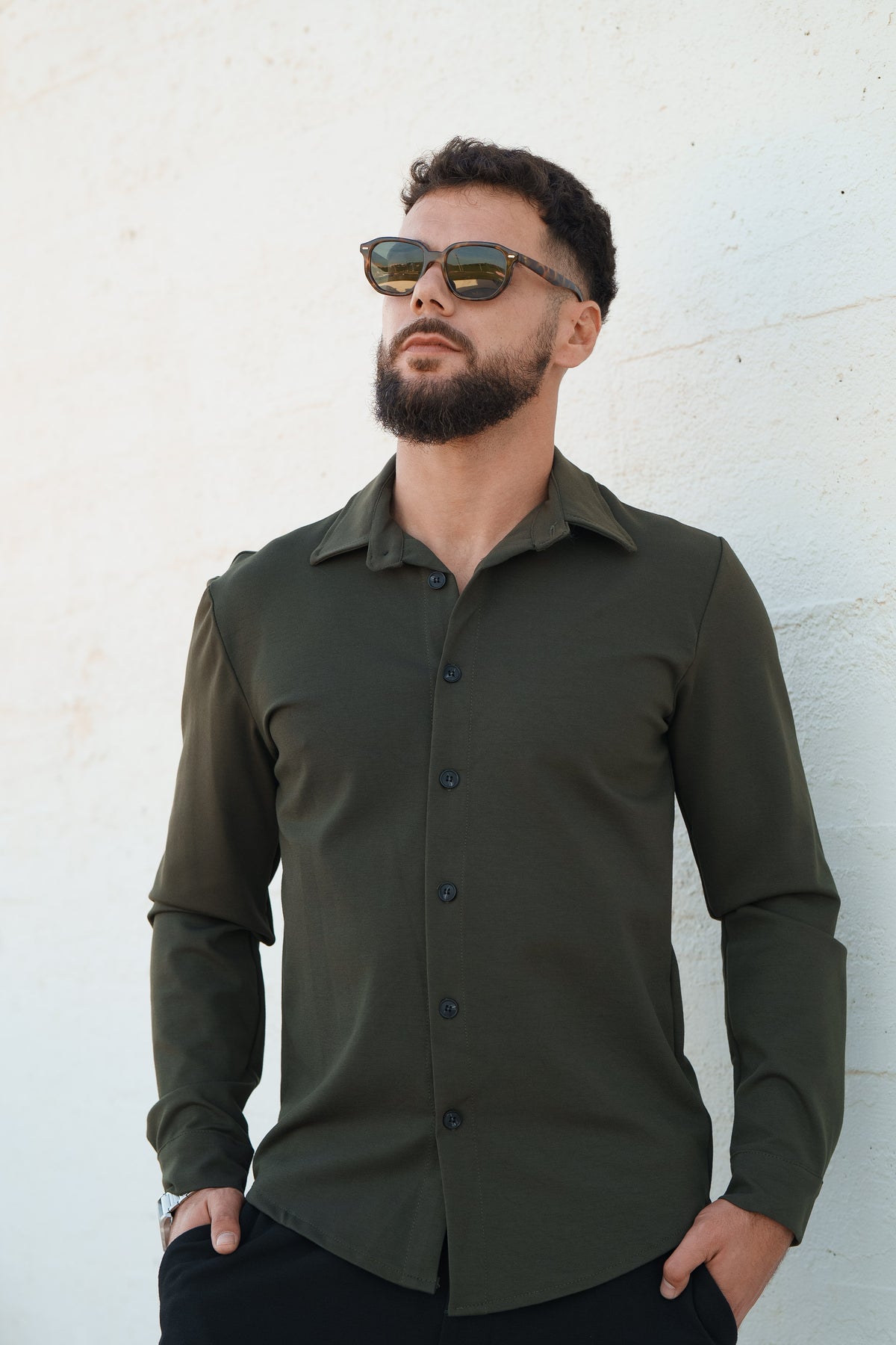 Homem| Camisa verde - toque macio