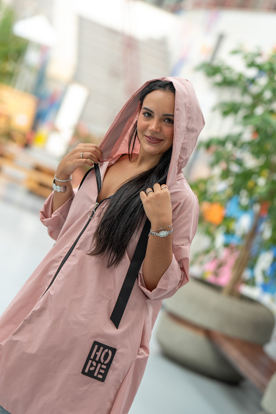 Parka Comprida rosa velho