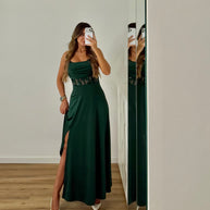 Vestido Elegance estilo corpete - verde escuro