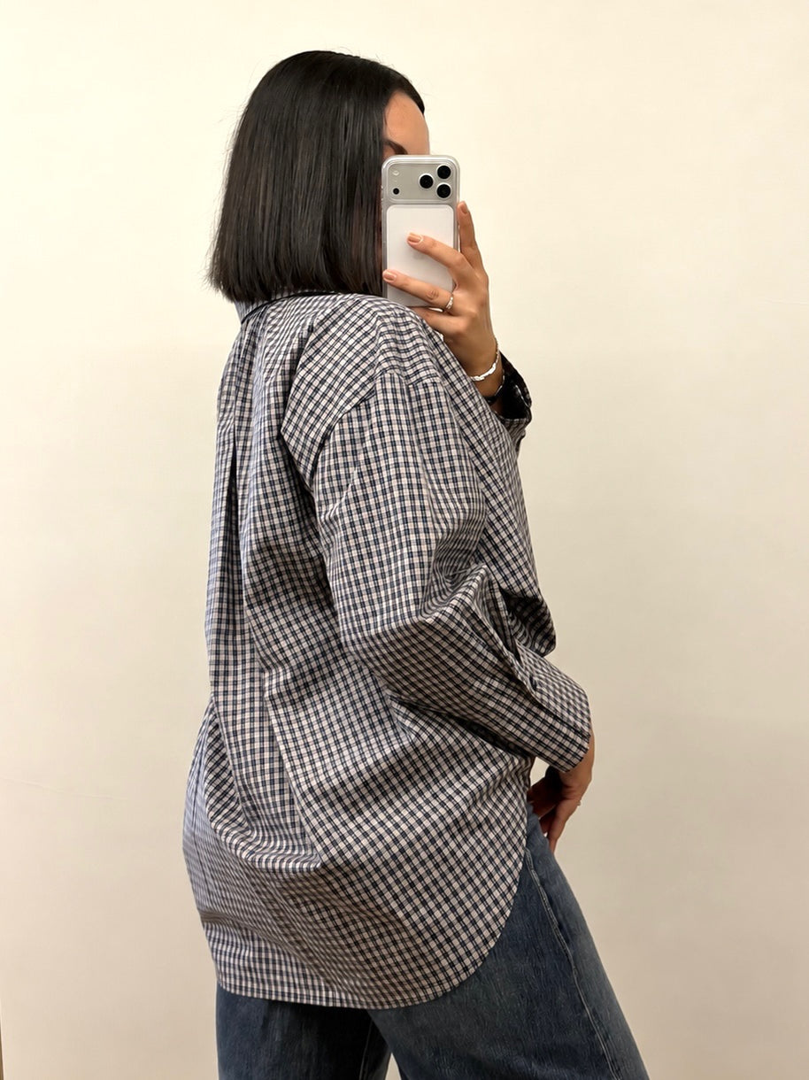 Camisola | Camisa xadrez - tons azuis