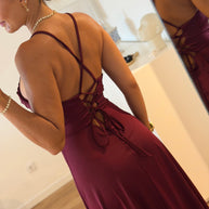 Vestido Elegance estilo corpete - bordô