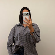 Camisola | Camisa xadrez - tons azuis