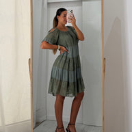 Vestido bordado - verde