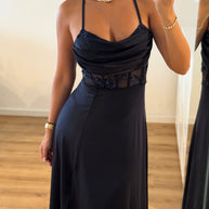 Vestido Elegance estilo corpete - azul marinho