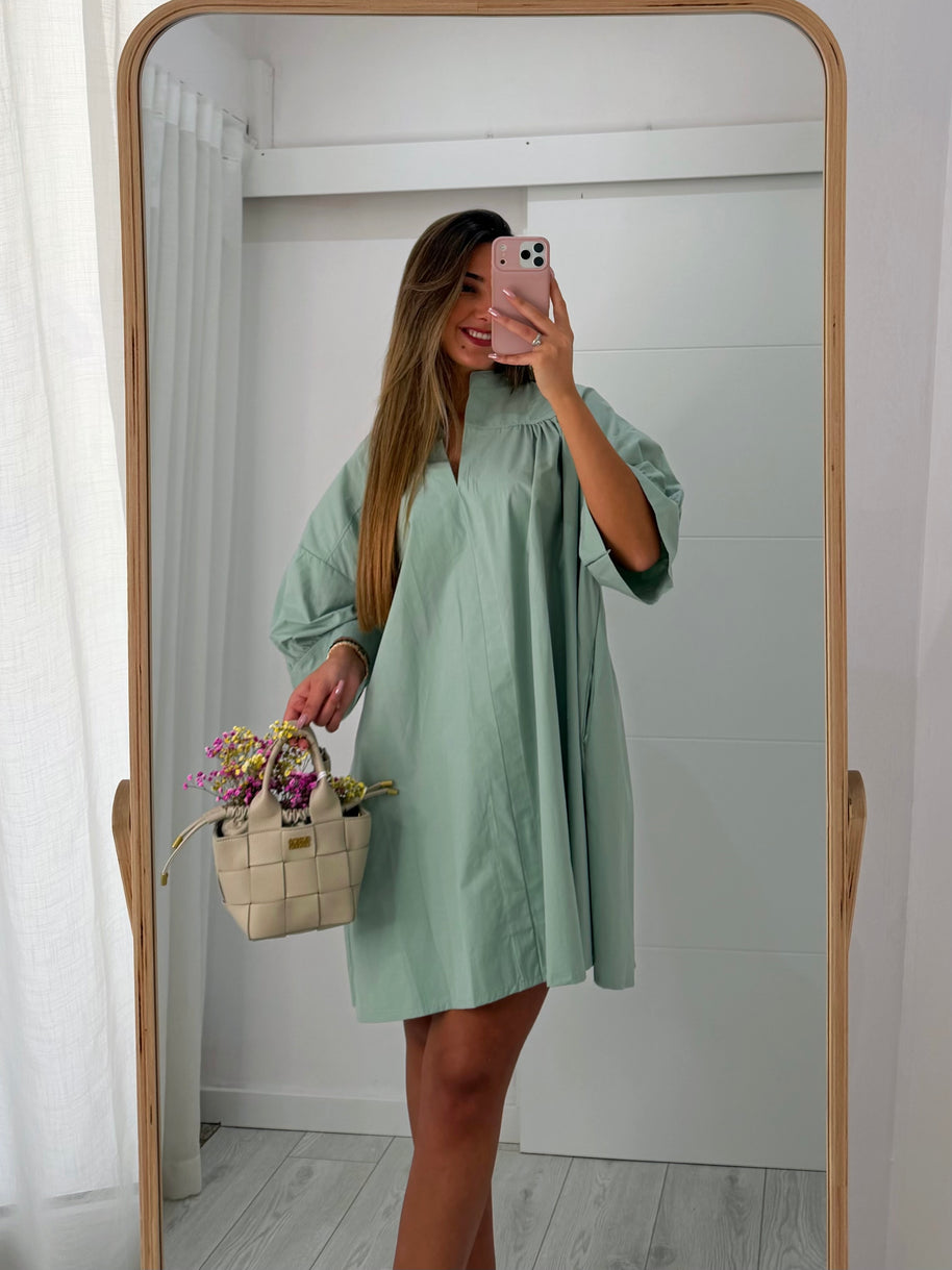 Vestido verde água