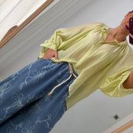 Blusa fluida verde limão