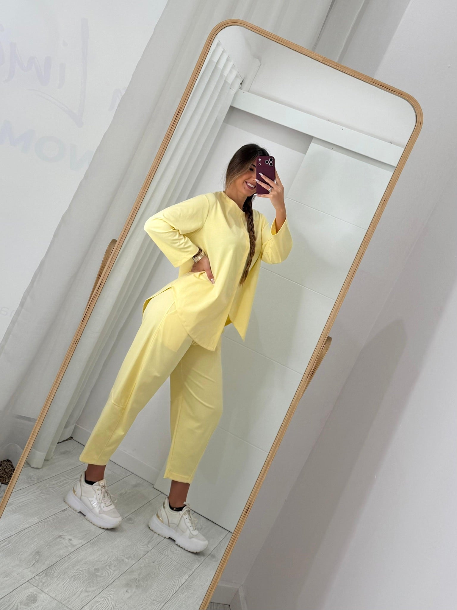 Conjunto Assimétrico Amarelo - manga comprida