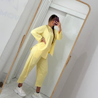 Conjunto Assimétrico Amarelo - manga comprida