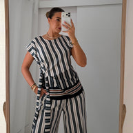 Conjunto riscas | com pormenor