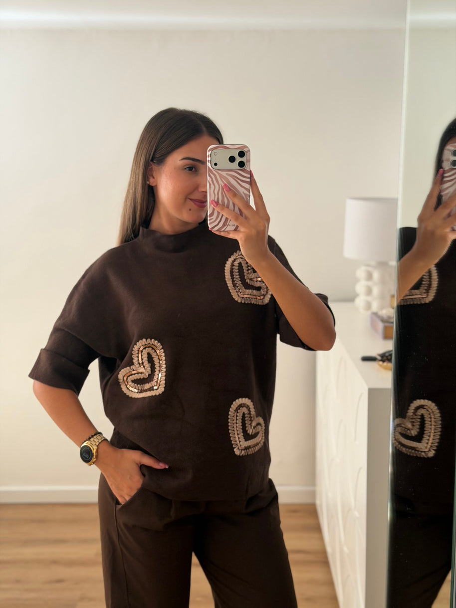 Blusa corações | camisola em algodão