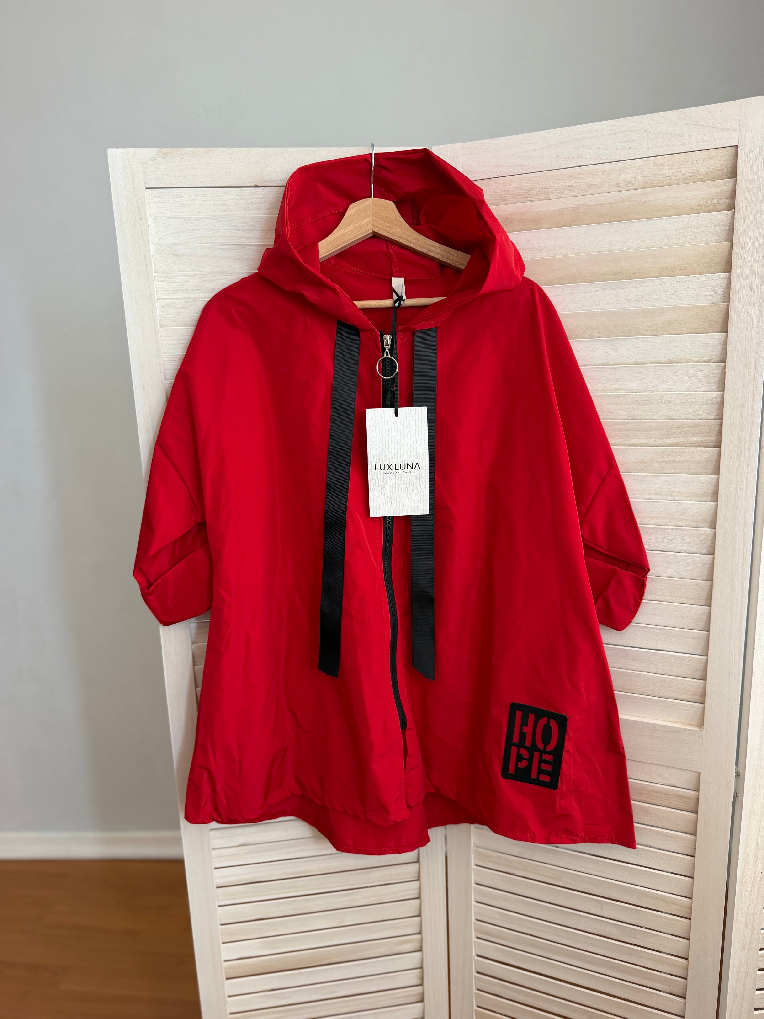 Parka curta vermelha